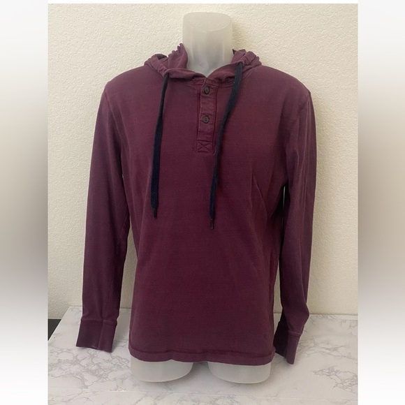 loungewear Other - Loungewear Authentic Apparel Long Sleeve Hoodie Mens M Maroon Sweater Henley C1